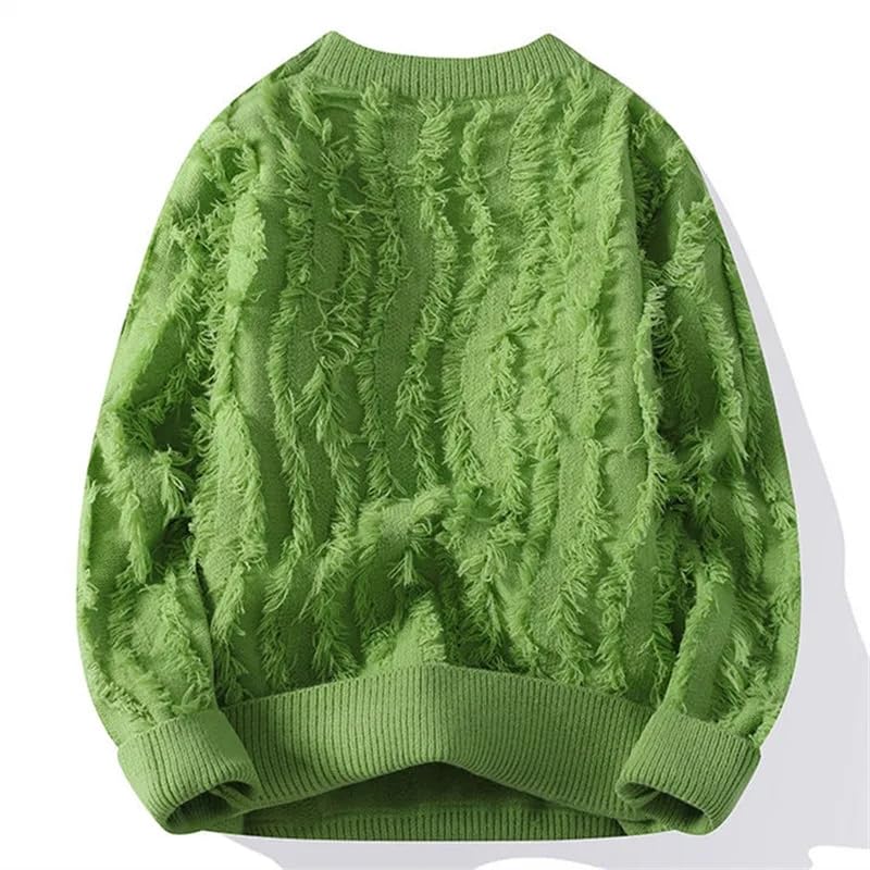 Autumn Winter Knit Sweater Men Loose Casual Pullovers Mens Solid Color O-Neck Hip Hop Knitted Streetwear3