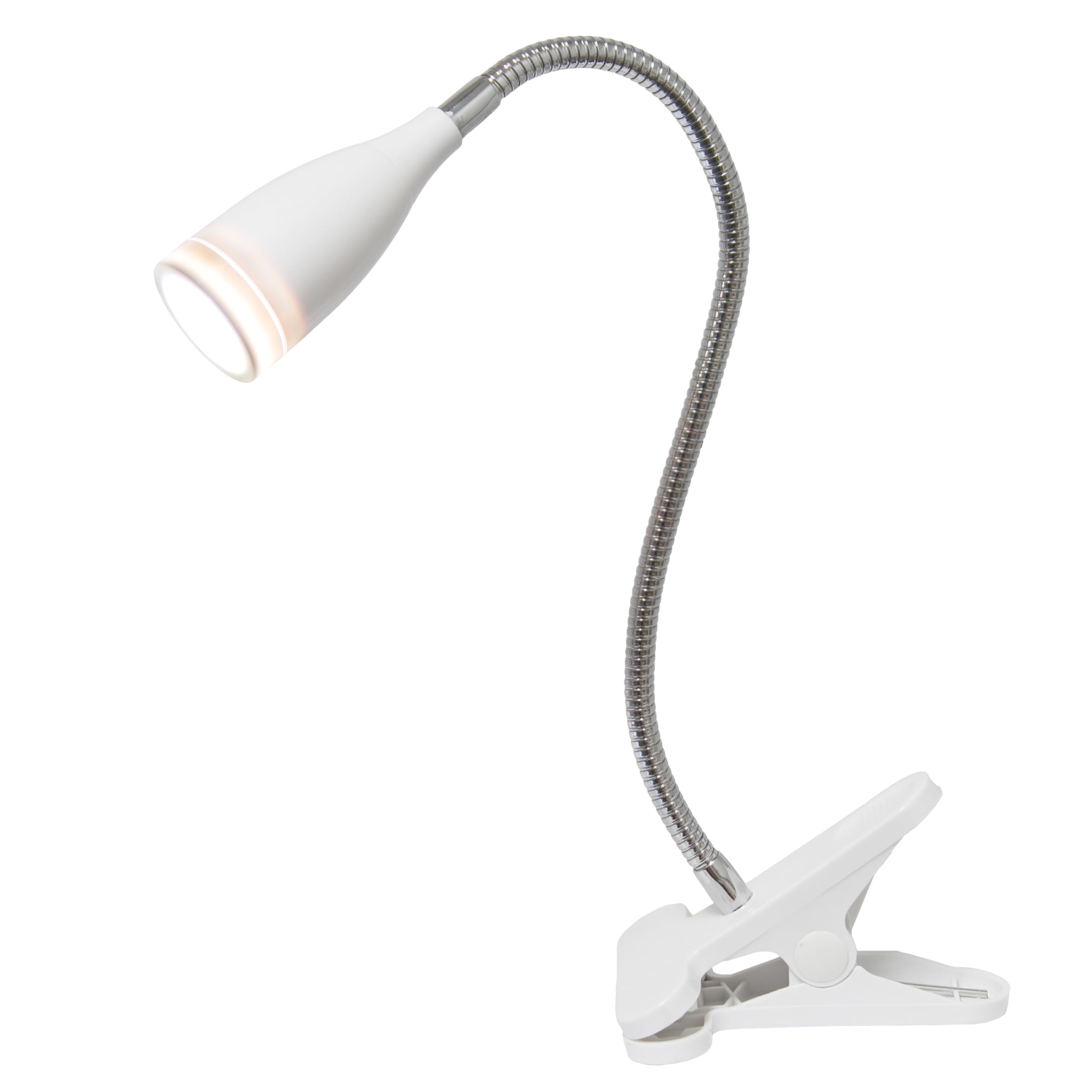 Simple Designs LD2005-WHT Flexible Gooseneck LED Clip Light Desk