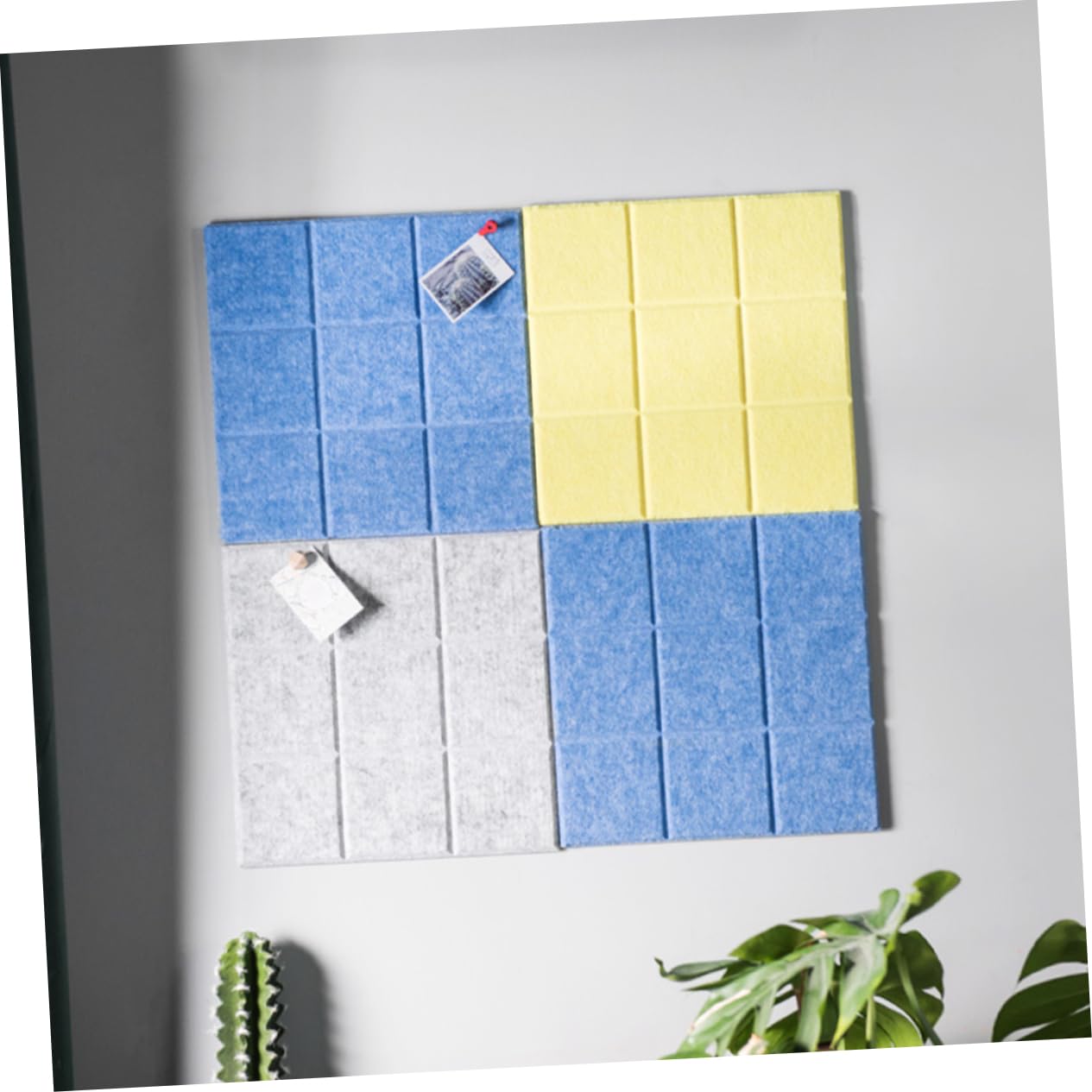 OUNONA 3pcs Wall Artworks Decoration Photo Display Board Stereoscopic Wall Ornament Message Board Grey