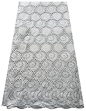 Generic Voile Lace Made with 100% Swiss Cotton- Sell by 5 Yards- White - for Wedding/Dresses-Design # 3