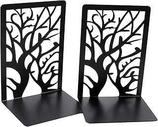 IEUDNS Suportes para Livros, Suportes para Livros Pesados, Suporte para Estantes Pretos, Suportes para Livros Estáveis para Prateleiras de Café, Estilo B