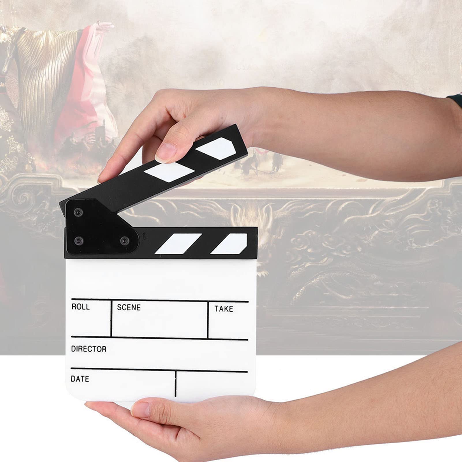 Ciak per Registi Cinematografici, Ciak Inglese in Acrilico di Piccole Dimensioni, Cancellabile a Secco, Regista Cinematografico, Taglio di Scene D'azione Video, (Lavagna in