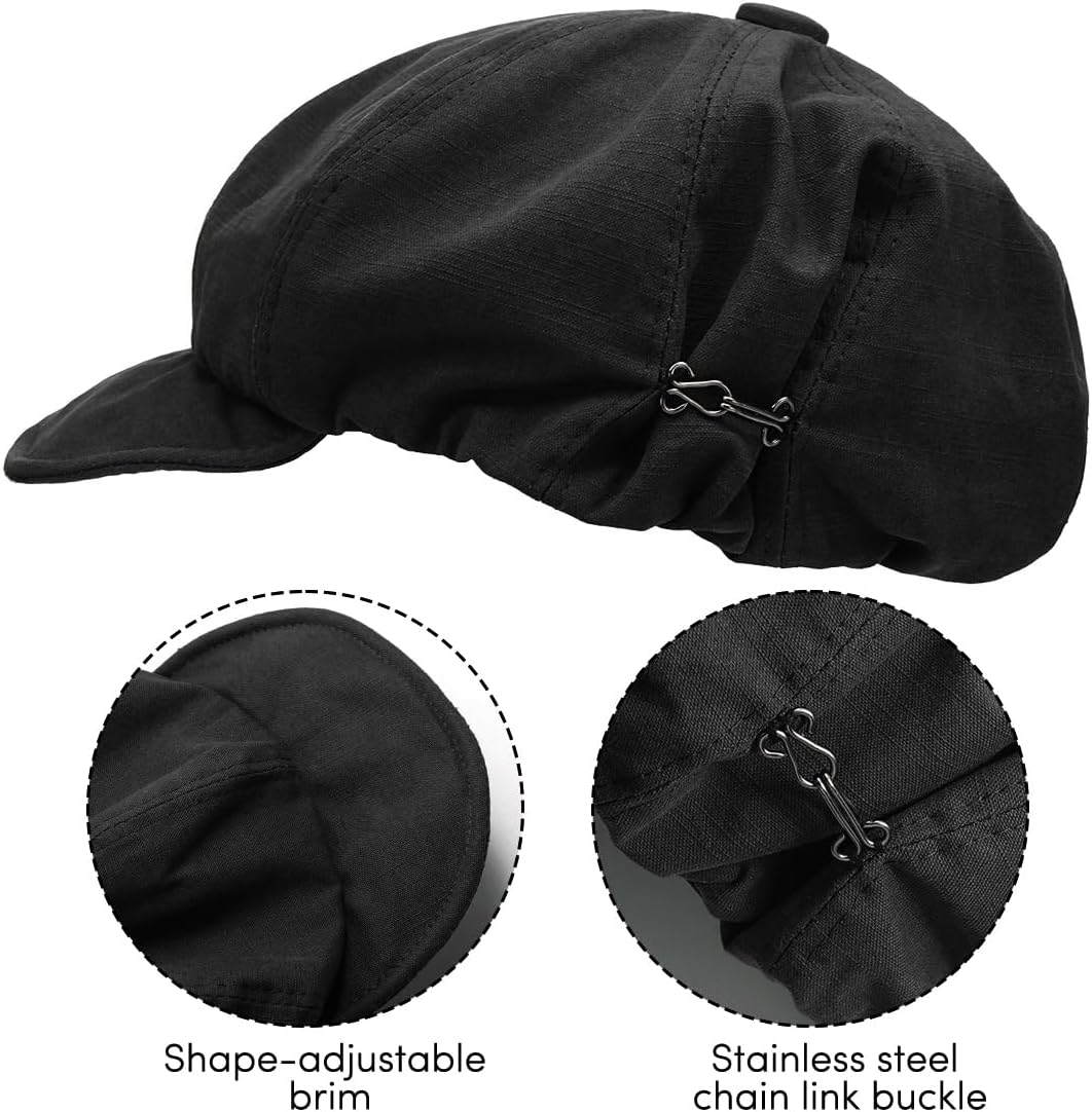 Unisex Newsboy Cap Classic Vintage Gatsby Lvy Cabbie Hat Octagonal Hat