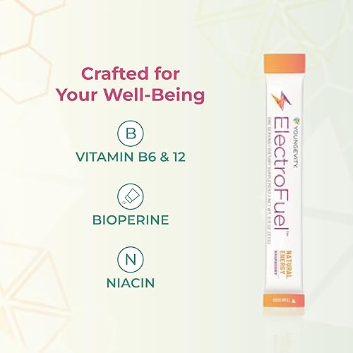 Miniatura 5 de Youngevity Mezcla de bebida energética natural ElectroFuel oficial - Polvo de electrolito de frambuesa - Energía e hidratación - 30 barras