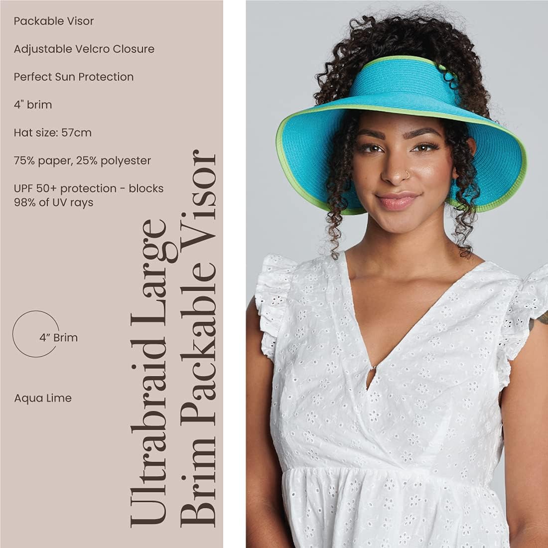 San Diego Hat Co. Womens Ultrabraid Visor with Ribbon Binding, and Sweatband - Image 3