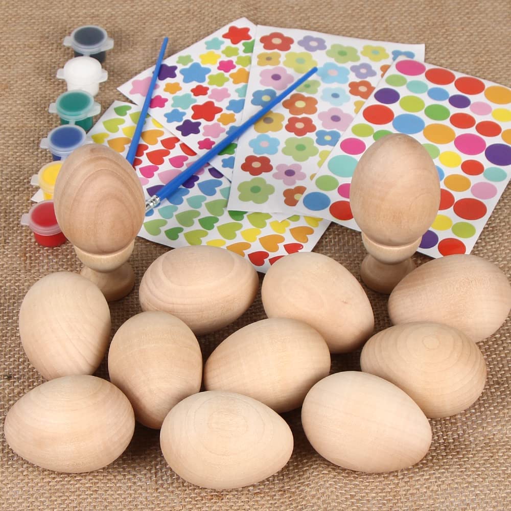 Artigianato in legno di Pasqua, Gyvazla 50PCS Ornamenti non finiti Uovo