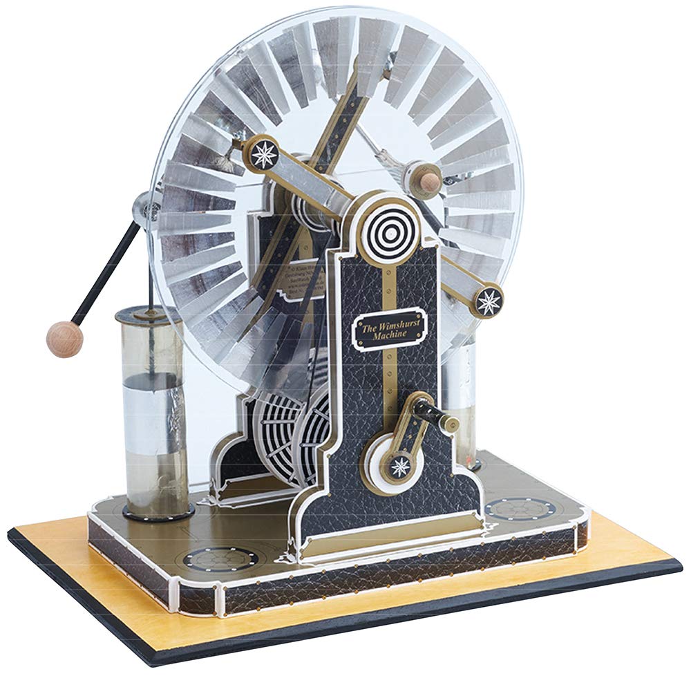 Astromedia Die Wimshurst-Maschine - Kartonbausatz: Physik-Experimentierkasten Generator Elektrizitätsmaschine für Schüler und Erwachsene, Jugendliche