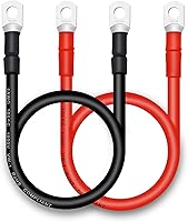 Vista 13 de Cables de batería de 4 AWG con terminales de cobre de 5/16 pulgadas (2 piezas de 1 pie).