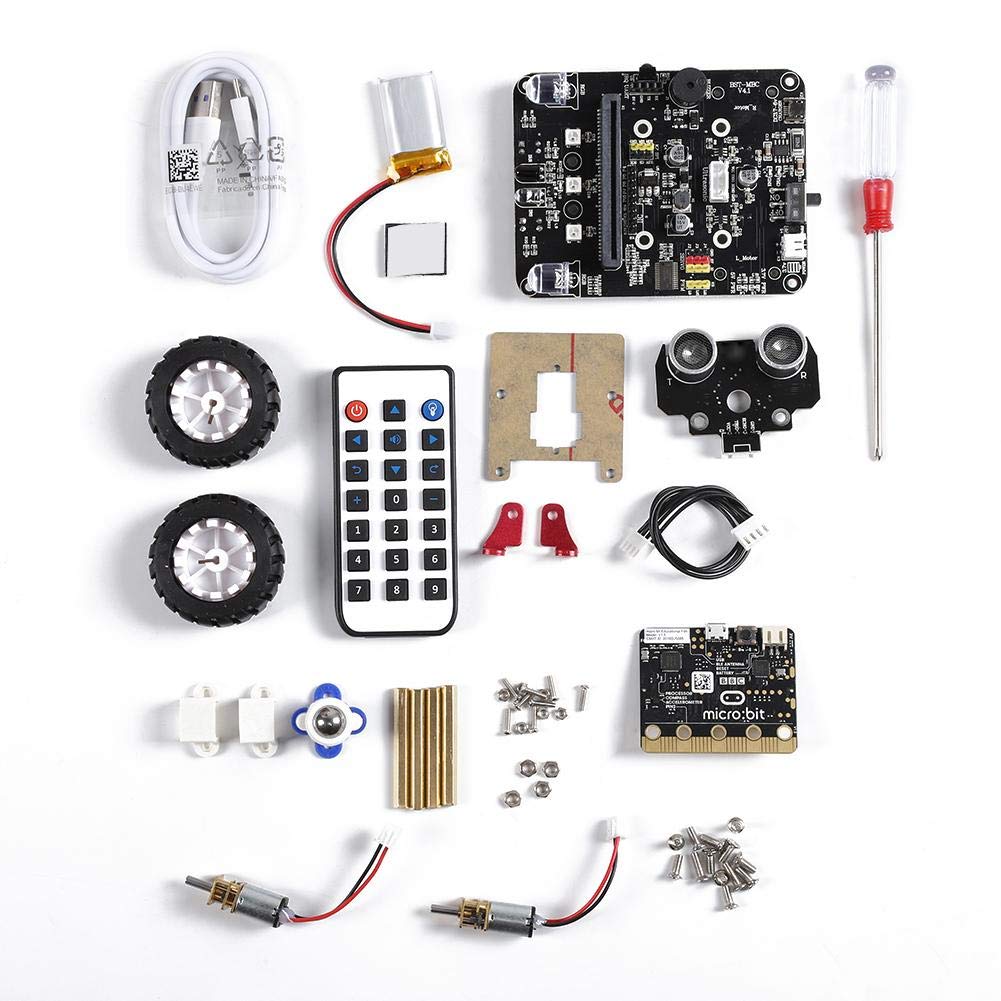 Plyisty Smart Robot Kit for Micro:bit, DIY Educational Programmable Robit Car Kit for Kids, Teens Education School Student Project, Support Bluetooth, Build Your Own Robots(With Motherboard)