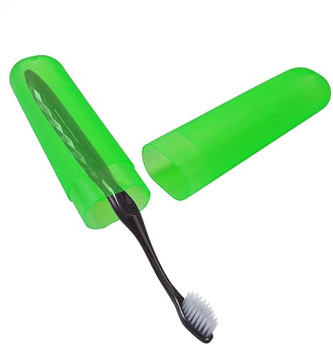 Miniatura 6 de 12 fundas de plástico para cepillos de dientes, seis colores, portátil, a prueba de polvo, para cepillos de dientes, para uso diario y de viaje (12)