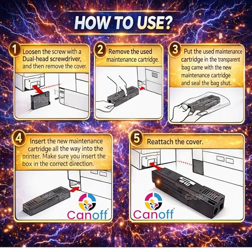 Image of CANOFF MC-G01 Maintenance Cartridge Tank Waste Box Compatible with Canon MAXIFY GX6010 GX6020 GX6030 GX7010 GX7020 GX7021 GX7030 GX7092 Printers (MC-G01 Maintenance Box)
