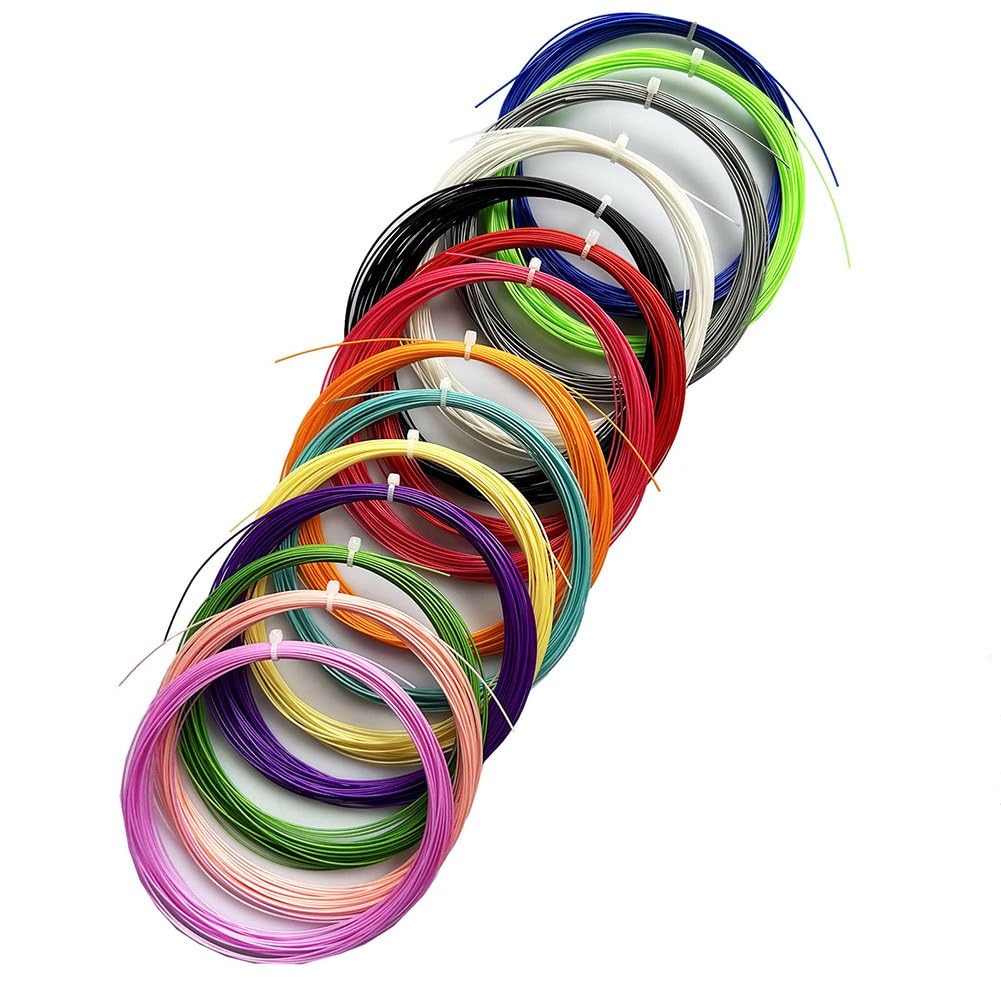 Lot de 2 cordes de badminton en nylon de 0,7 mm pour une pratique à haut rebond, pour un câble durable absorbant les chocs, compatible avec une tension de 10 à 12,7 kg (lot de 2, couleurs