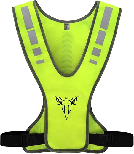 TCCFCCT Reflective Running Vest for Men Women Kids, High Visibility Reflective Safety Running Gear for Running, Jogging, Biking, Cycling and Dog Walking at Night, Adjustable Waist, Yellow 2022