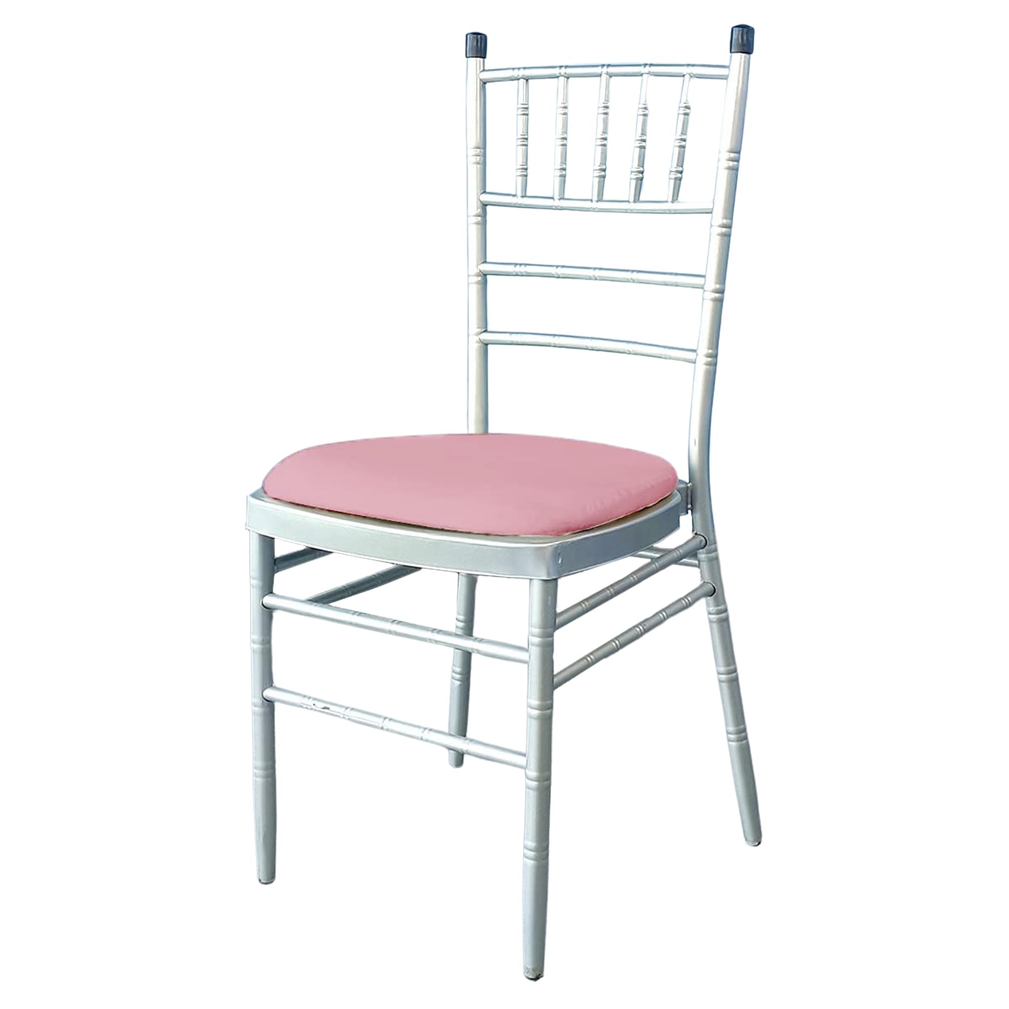 WedDecor Stretchable Chair Seat Covers Spandex Dining Chair Pad Slipcovers for Chiavari, Removable Washable Elasticated Cushion Protectors Kitchen Chair Seat Pad Protector, Baby Pink, 4pcs