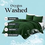 Comforter Set Queen Size - Goose Down Alternative – Washed Ultra-Soft - Premium All Season Warmth Bedding Set (Queen,Olive Green)