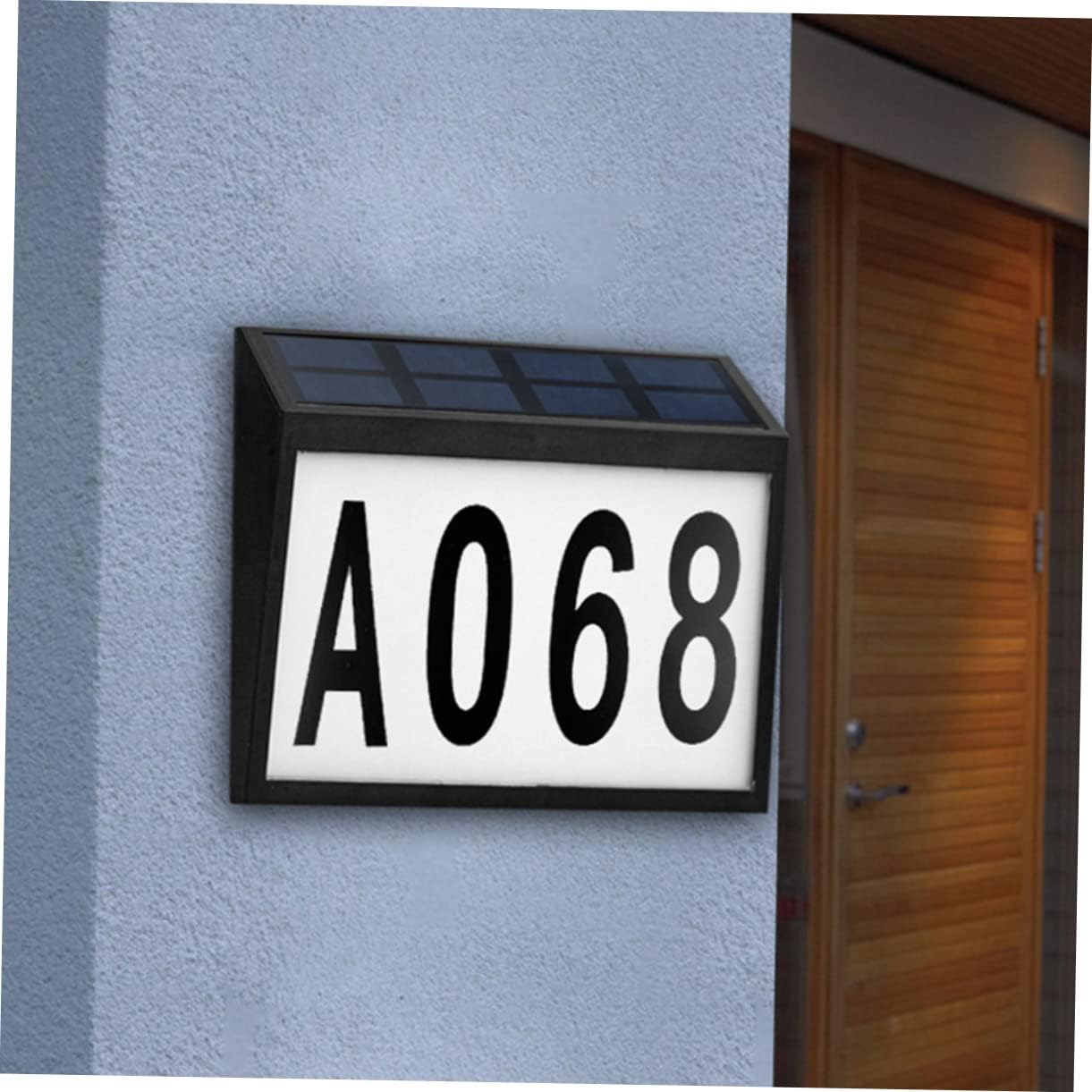 Homoyoyo 1set Solar Address Sign Lamp Outdoor House Number Light Brightness Material Easy to Install for Gardens Yards and Streets