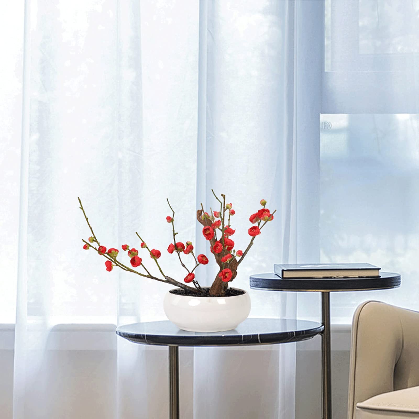 Piante Artificiali, Piante di Simulazione di Fiori di Prugna Artificiali, Piante Bonsai per la casa, la Cucina, Il Bagno, L'Ufficio, l'hotel, Piante di Fiori d