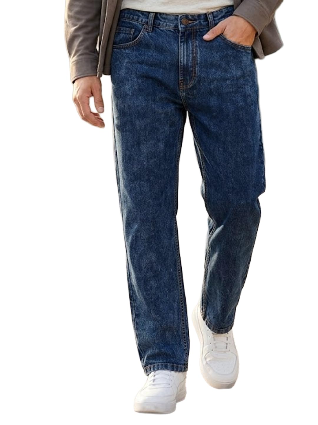 Men's Regular Fit Washed Jeans Stretchable-image-47