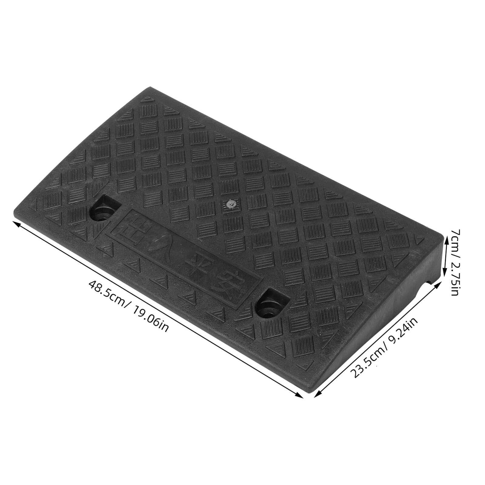 Mipcase Tappetino Rampa Soglia in Gomma Plastica Antiscivolo 7 Cm per Auto e Veicoli Esterni, Leggero e Portatile per Marciapiede e Rampe di Accesso Pubblico
