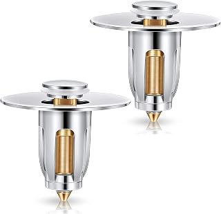 2PCS Universal Edition Bathroom Sink Stopper, Bullet Core Push Type Basin Pop-Up Drain Filter, Bathroom Bathtub Bounce Core Push-Type Converter Sink Drain Plug Stopper with Basket
