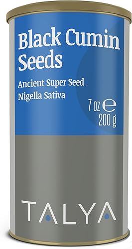 TALYA Semillas de comino negro, 7 oz (200 g) – Semilla antigua de alta calidad, Nigella Sativa, apoyo inmunológico, alta timoquinona, sin gluten,