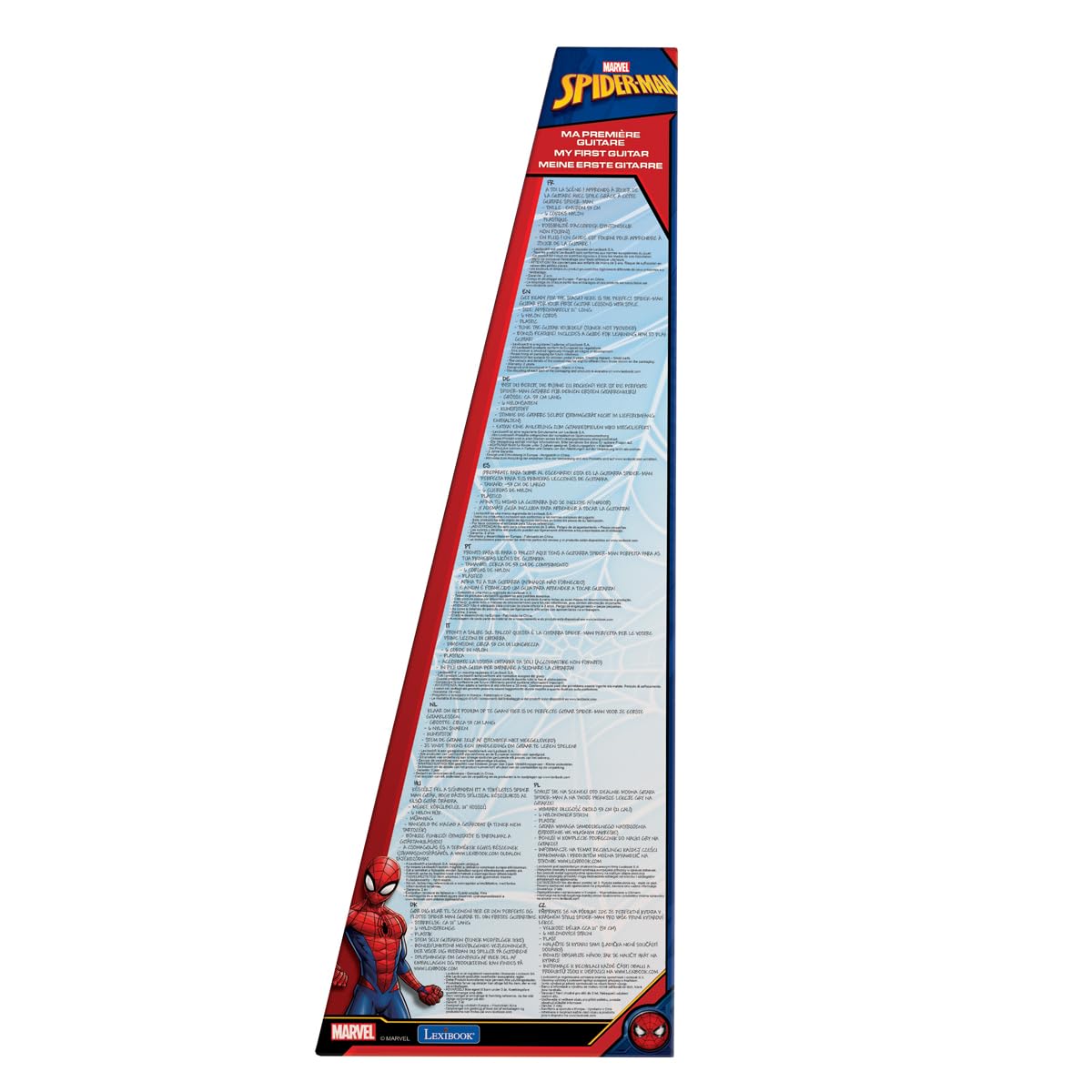 Lexibook, Spider-Man, My First Guitar for children, 6 nylon strings, 21" long, guide included, blue/red, K200SP