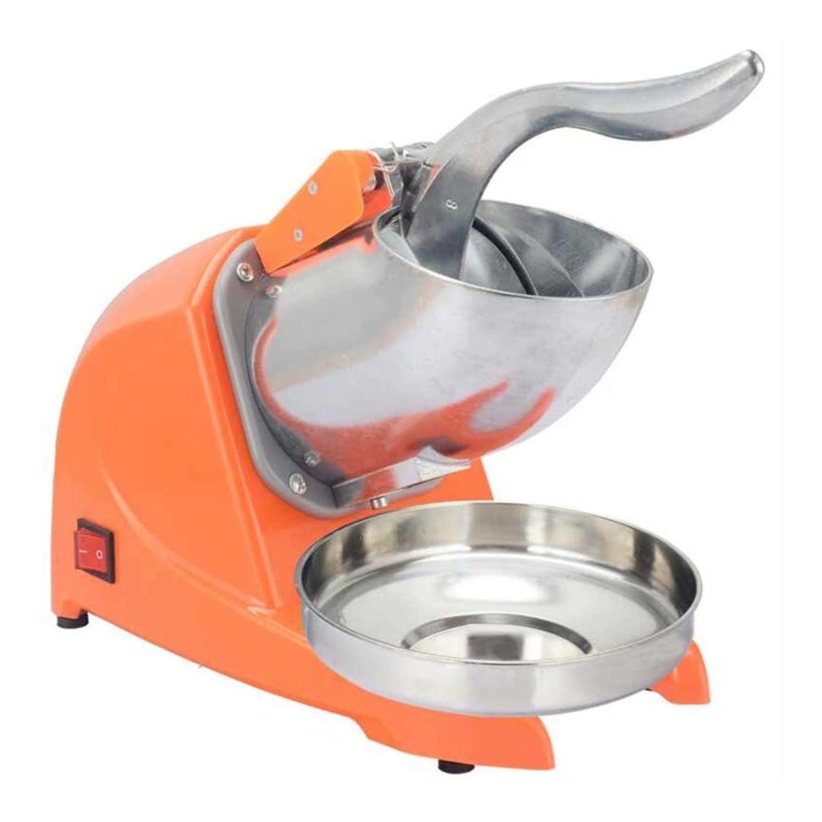 Ice Crusher Multifunctional Electric Automatic Ice Crusher Snow Cone Maker Shaved Ice Machine Double Blade(Oranje)
