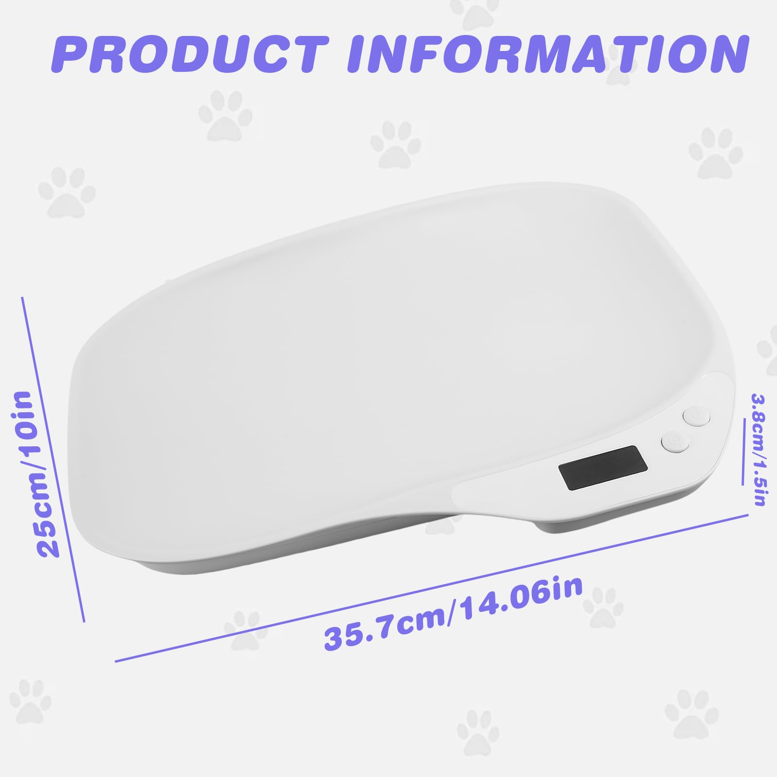 balance et numérique pour animaux de compagnie : 15 kg (± 1 g) - Balance LCD avec 4 modes (kg/oz/lb/ml), idéale pour petits chats et chiens (36 x 26 cm)