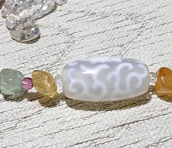 あずきちゃん瑪瑙　如意蓮花天珠　8-62 A至純天珠 金剛蓮花三眼天珠(こんごうれんかさんがんてんじゅ