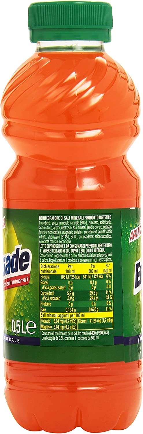 Energade Arancia Rossa Bevanda Energtica - Bebidas energéticas (24 unidades, 0,5 l), color rojo y naranja