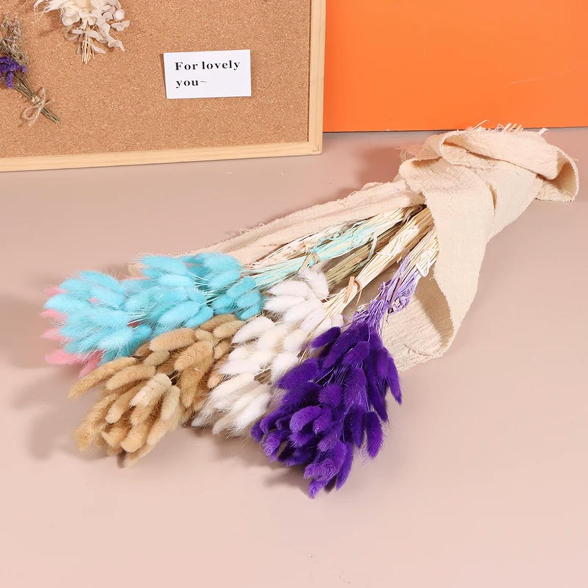 Lot de 50 Bouquets de Fleurs séchées en Forme de Queue de Lapin, décoration de fête de Mariage, Arrangement Floral Moelleux de Noël à Faire soi-même-22