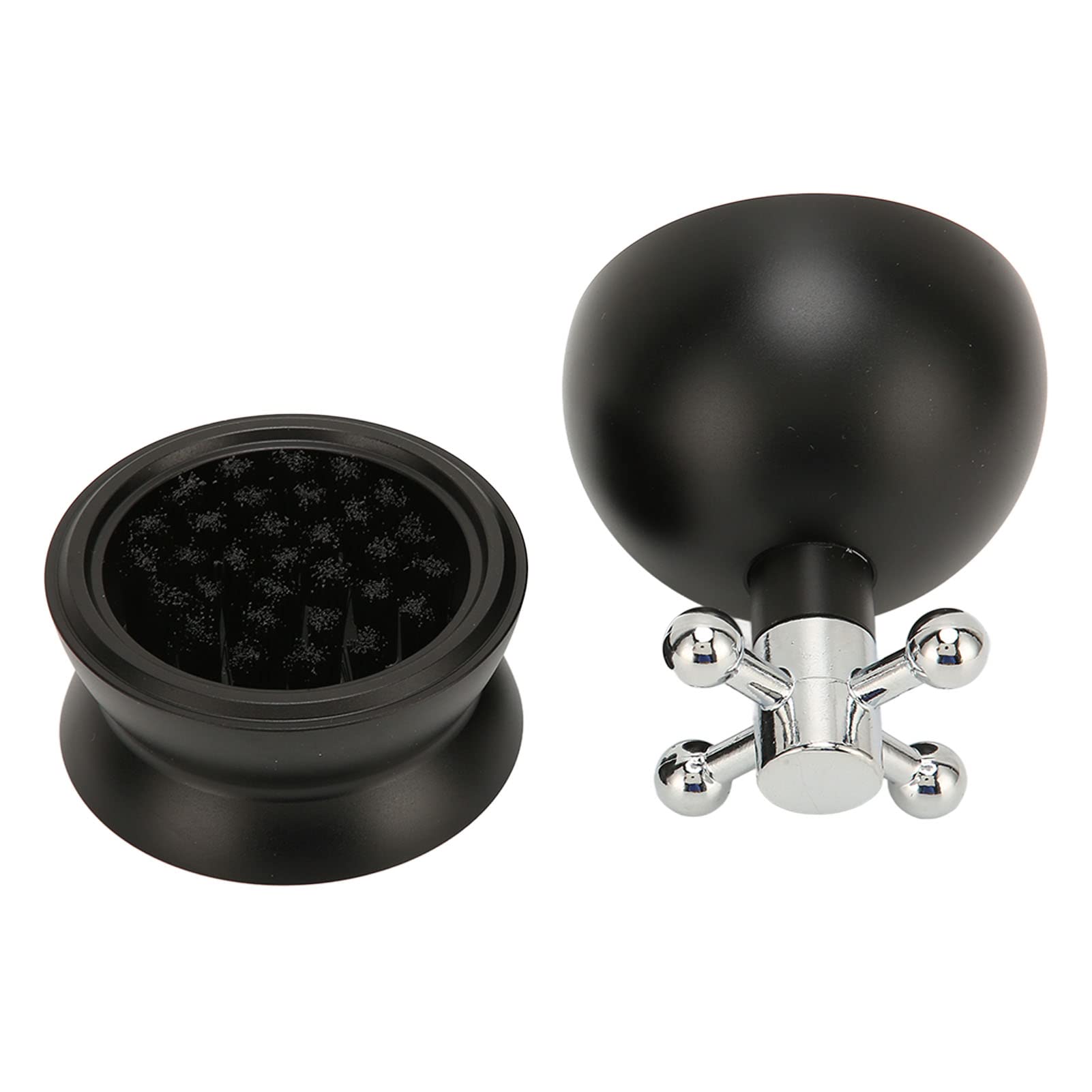 Dystrybutor kawy mielonej 58mm regulowana wysokość igła ze stali nierdzewnej klasy spożywczej ręczny ubijak do kawy do ekspresu do kawy do użytku przez baristę (Czarny)