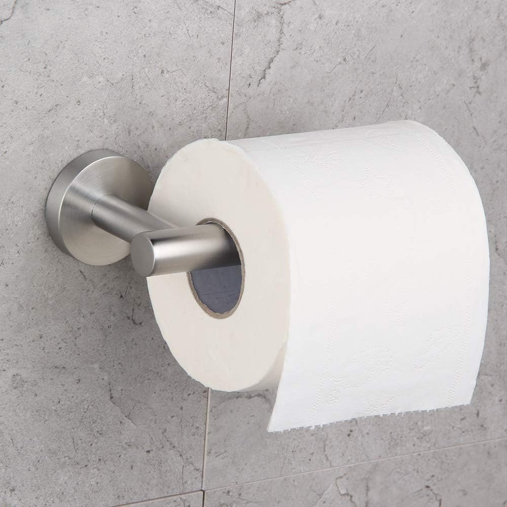 Bathroom Hardware Set 3 Pieces Brushed SUS 304 Stainless Steel Bathroom Hardware Accessories Sets Wall Mounted Towel Bar Towel Hook Toilet Paper Holder AG111C(30.5) 7B5B-3LS
