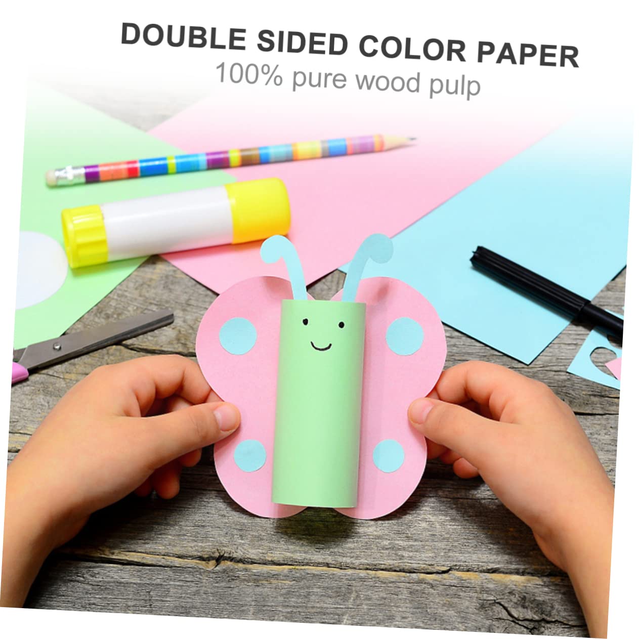 DOITOOL 2 Sätze Doppelseitiges Origami Papier Buntes Faltpapier M² Handcraft Papier Für Diy Bastelprojekte Schule Party Dekoration 100 Stück * 2