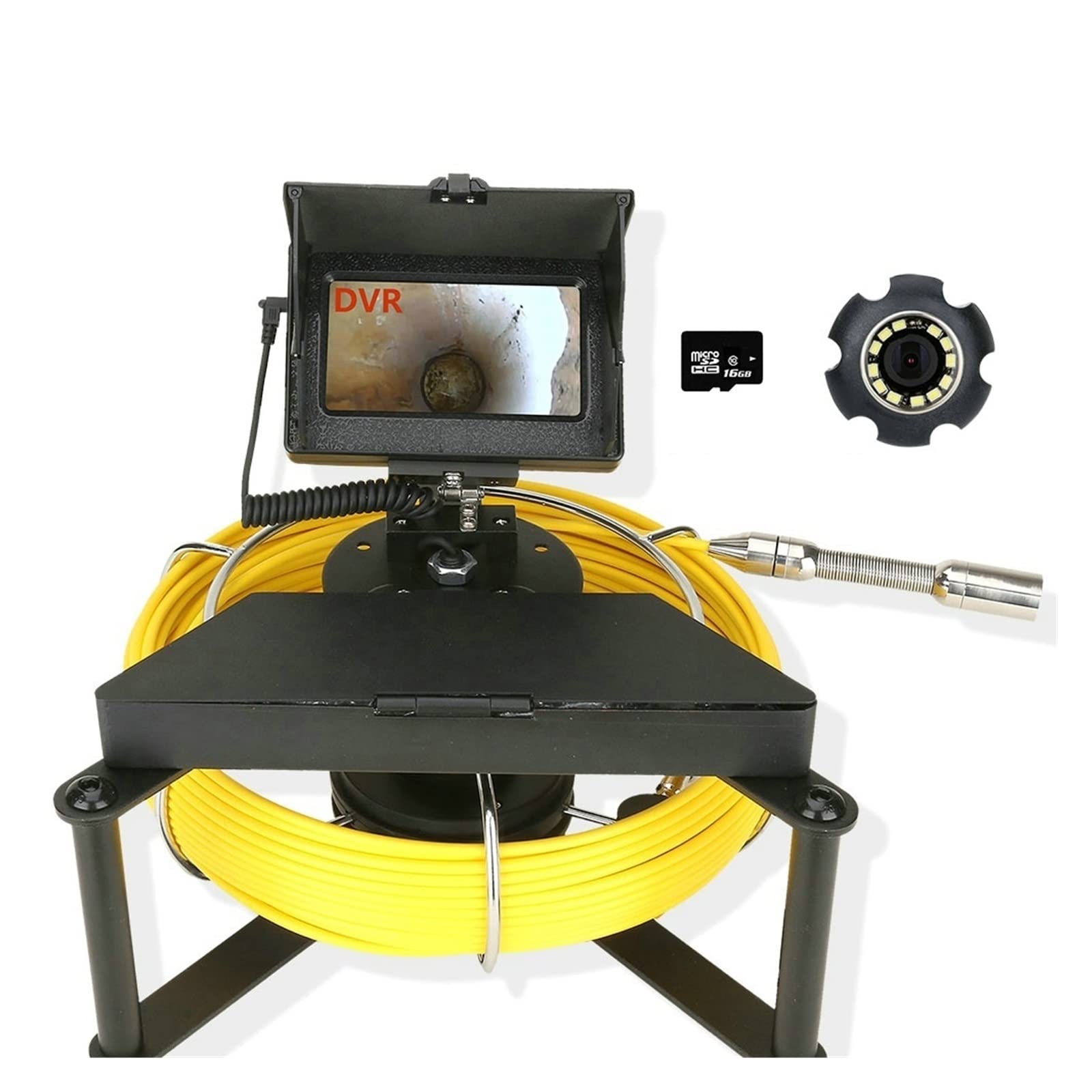 LNHHG Sewer Camera 4.3inch IPS Color Monitor Sewer Industrial Endoscope Sewer Pipe Inspection Camera With 16GB DVR Sewer Drain Industrial Endoscope IP68