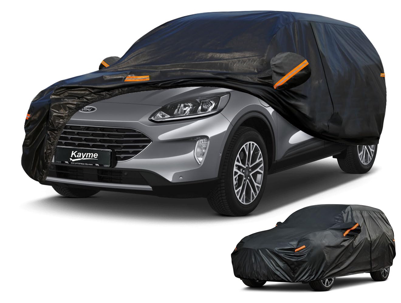 Kayme Funda Coche Exterior, Compatibles con Audi A3 Sportback(1996-2025), Cubierta para Coche Impermeable Transpirable Anti-UV Antipolvo de 7 Capas, Cubre Coche con Cremallera y Forro de Algodón. — view 12