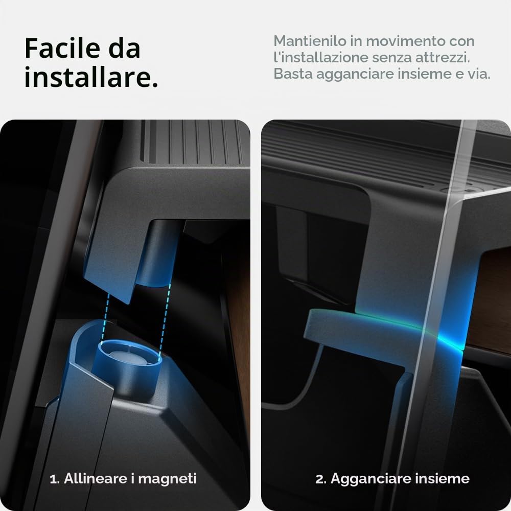 Spigen Tesla Model Y (~2024) Model 3 (2021-2023) Vassoio Organizzatore Portaoggetti per Console Centrale Sotto Schermo, Scomparto Dietro lo Schermo per Accessori Tesla - Carbon Edition
