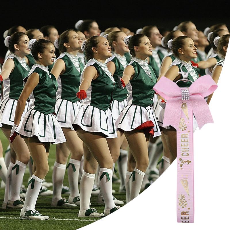 yaozeio Glitter Cheer Bow Keychain for Backpacks - Image 2