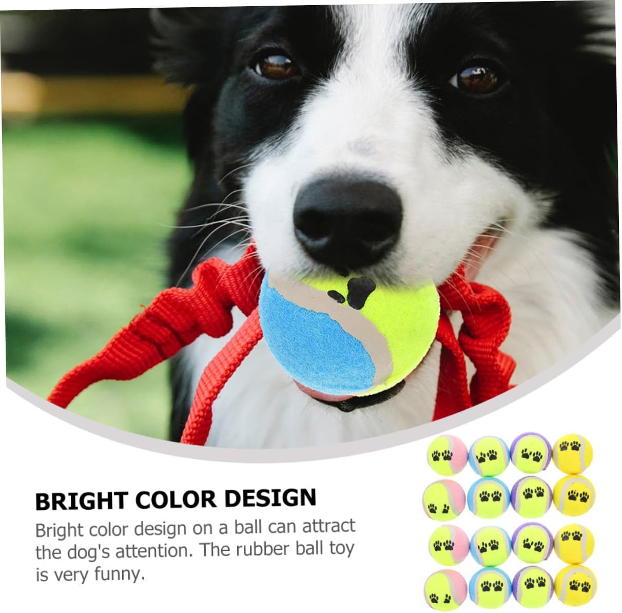 Beaupretty 16pcs Small Tennis Balls for Dogs Plush Puppy Set 7cm Diameter Rubber Chew Balls for Dog Training and Teething for Interactive Play Random Color