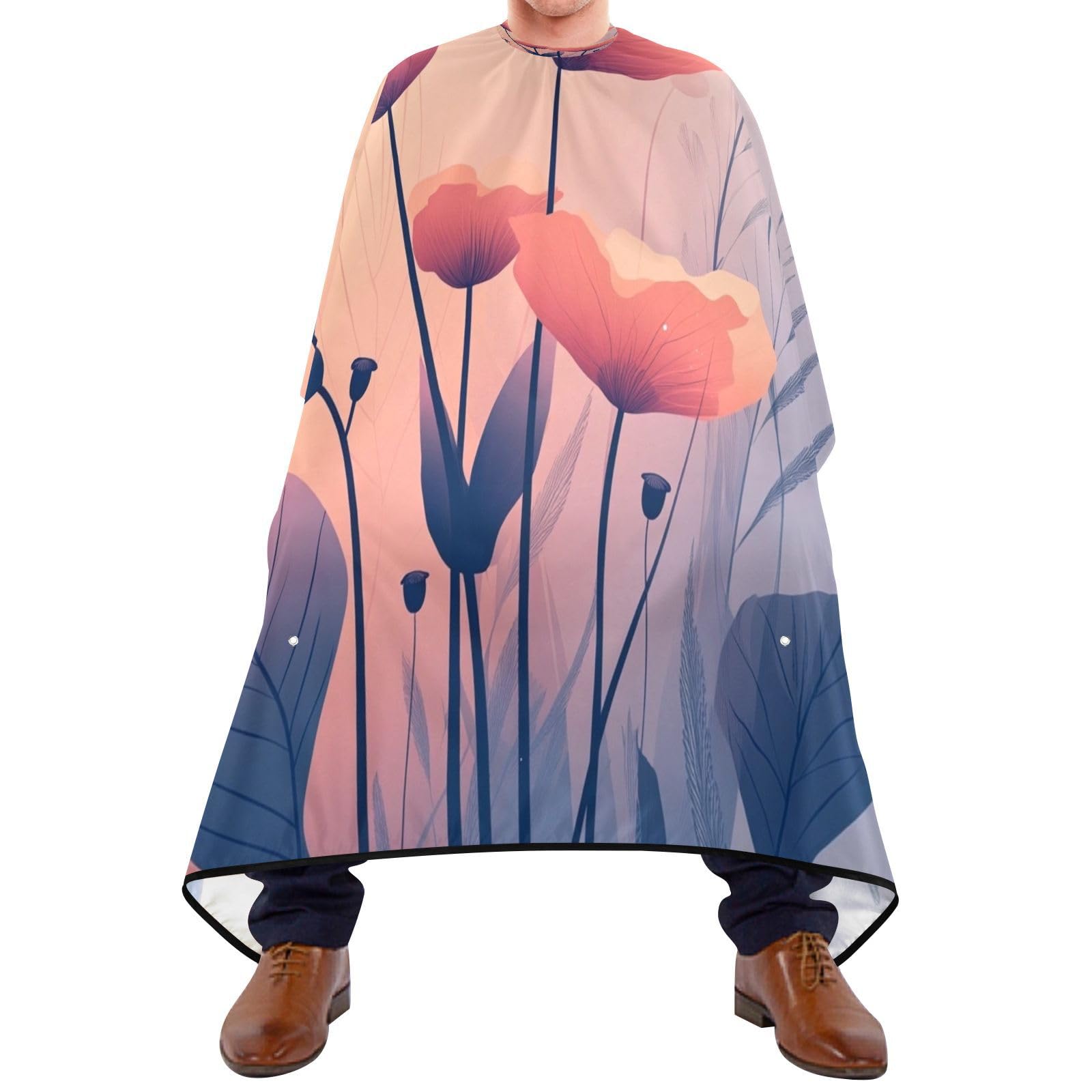 Kigai Poppy Hair Cutting Cape for Men & Women Waterproof Barber Cape Professional Hairdressing Salon Styling Apron with Adjustable Closure Snap