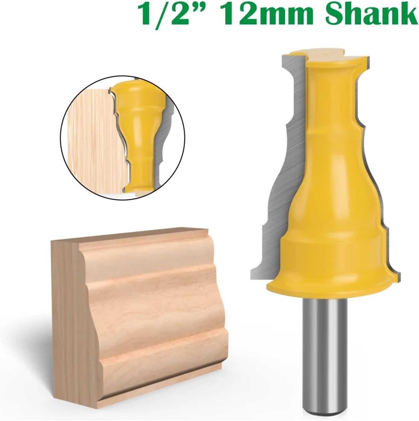 Router bits,Router Tool,Trim Router 12mm 1/2"" Shank 12.7mm Door Window Casing Case Molding Wood Milling Cutter Woodworking ( Size : 12x41.3mm )