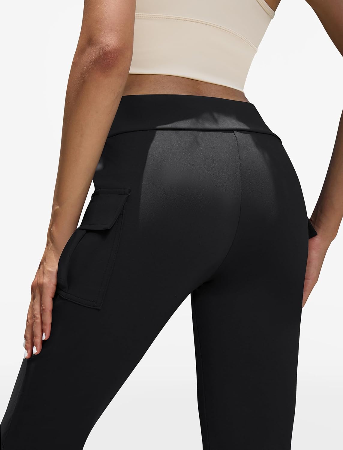 keriffe Women Workout Bootcut Yoga Pants with Pockets High Waisted Gym Flare Leggings Tummy Control - Image 3