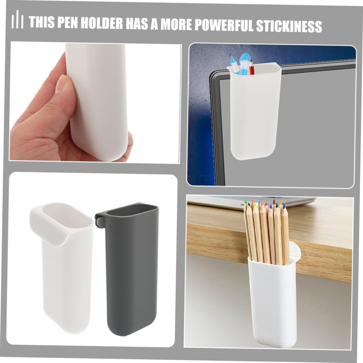 Operitacx 20 Stück Stifthalter Selbstklebender Bleistift Organizer Schreibtisch Stiftbehälter Tisch Organizer Selbstklebender Stiftehalter Schreibtischzubehör Selbstklebendes