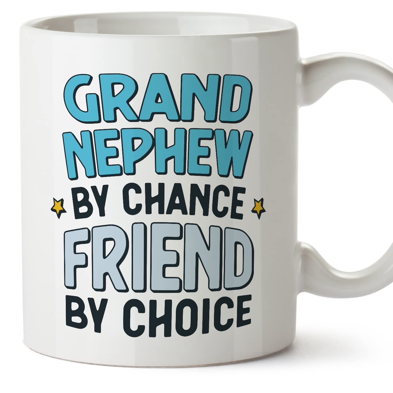 MUGFFINS Grand Nephew Mug - in English - By Chance Friend By Choice - Funny Gift - Ceramic 11oz Mug