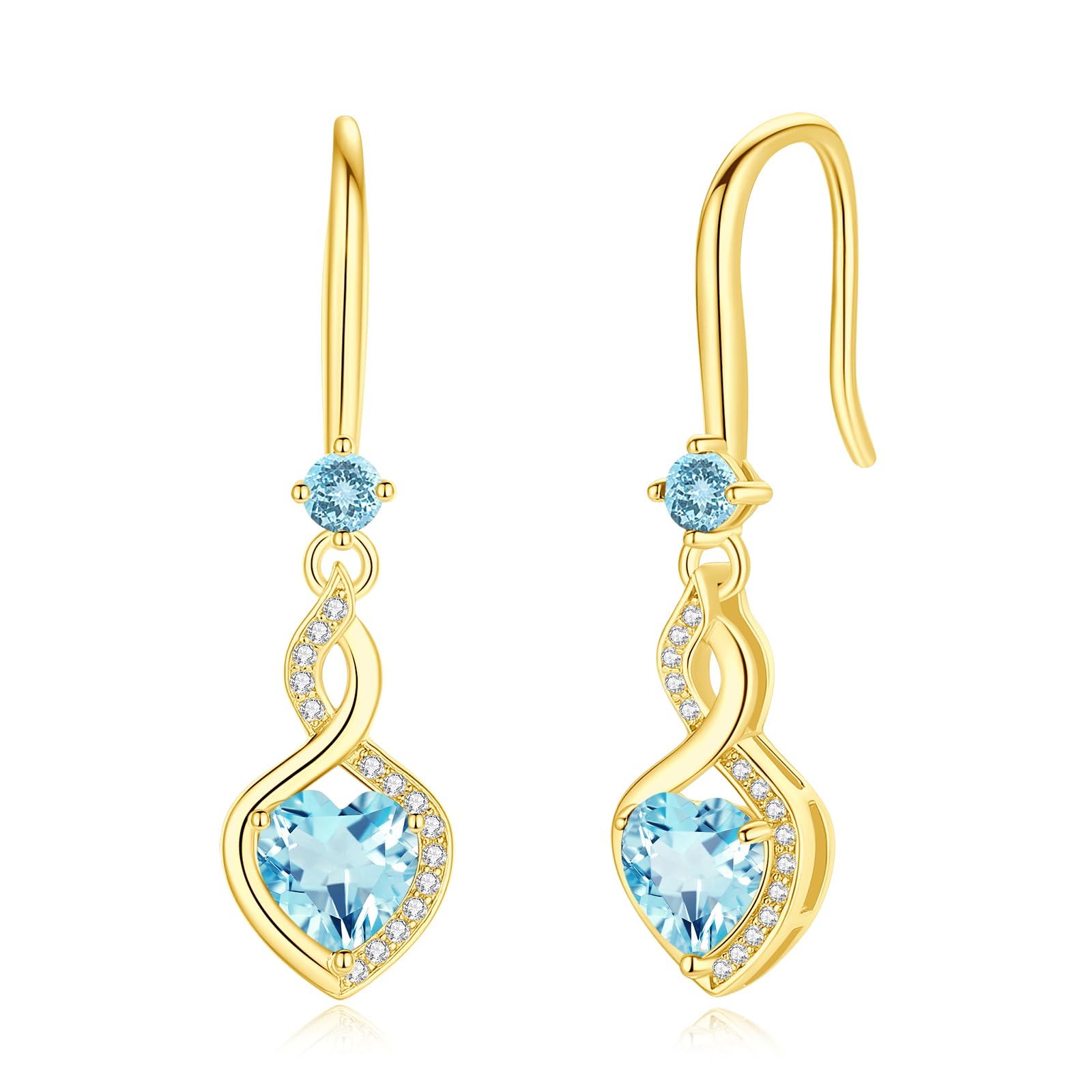 FANCIME Heart Infinity Dangle Drop Earrings