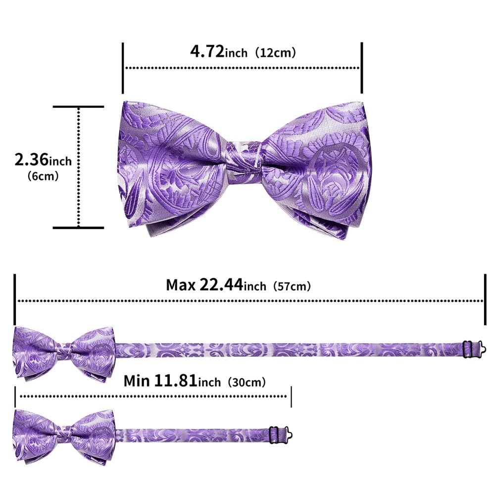 JFDBGU Classic Bow Tie Wedding Pre-tied Bowtie Cufflinks Set for Party Accessories Silk Knot Gift