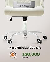 Vista 7 de Marsail Executive Office Chair with Flip-up Armrests,PU Leather Ergonomic Desk Chair Height-Adjustable Swivel Rolling Desk Chair (White)