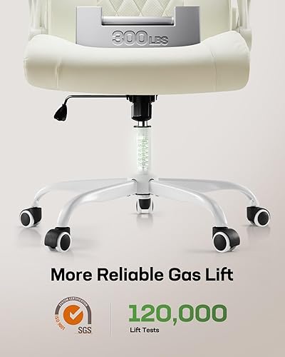 Miniatura 7 de Marsail Silla de oficina ejecutiva con reposabrazos abatibles, silla de escritorio ergonómica de piel sintética, silla de escritorio giratoria