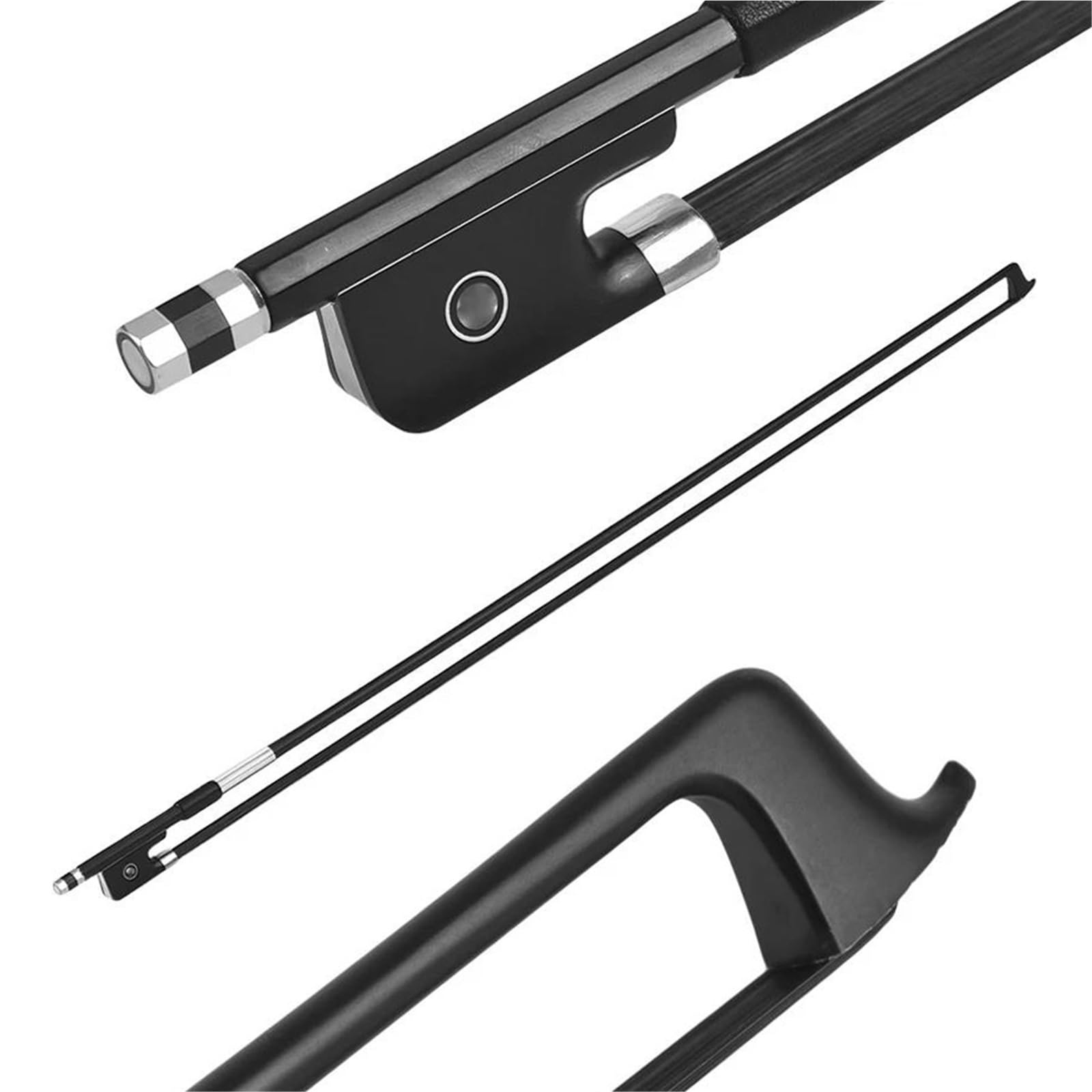 Geigenbogen 4/4 Violinbogen Carbon Runder Stock Ebenholz Schwarzes Rosshaar Gut Ausbalanciert Schnelle Reaktion