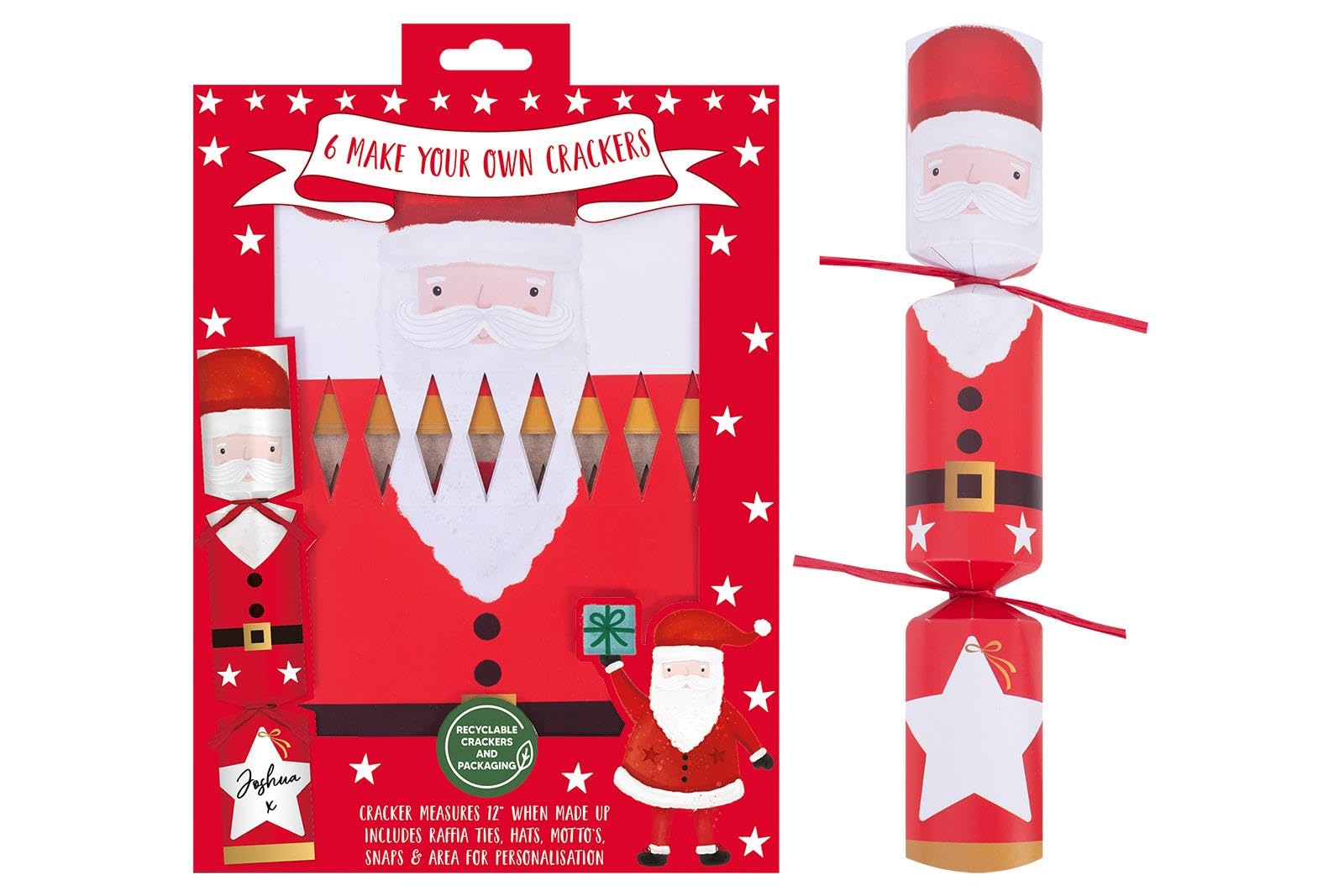 RSW 12" Make your own santa kids christmas crackers Per 6 School Christmas Patry